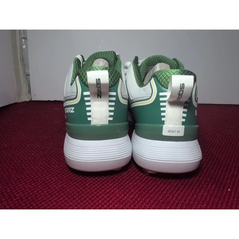 Sqairz GFP Metal Baseball Cleat Shoe Light Gray And Green Men's 11.5 Athletic